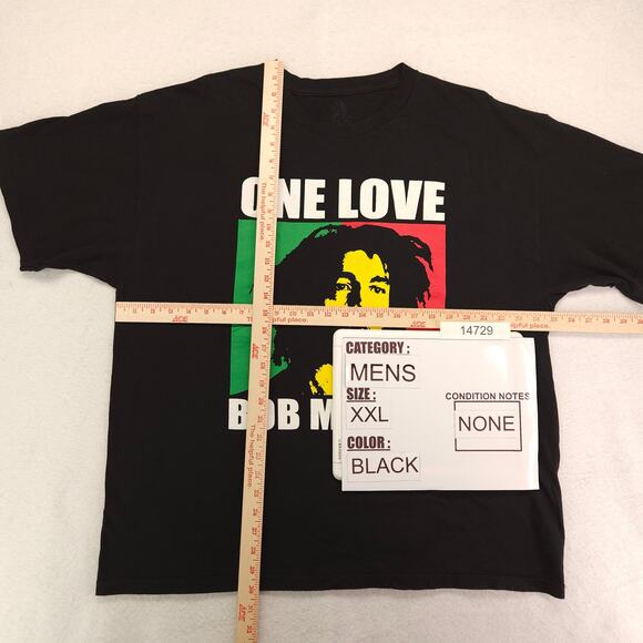 Bob Marley Band Short Sleeve Graphic Pullover T Shirt Mens Size 2XL Black - Picture 5 of 9